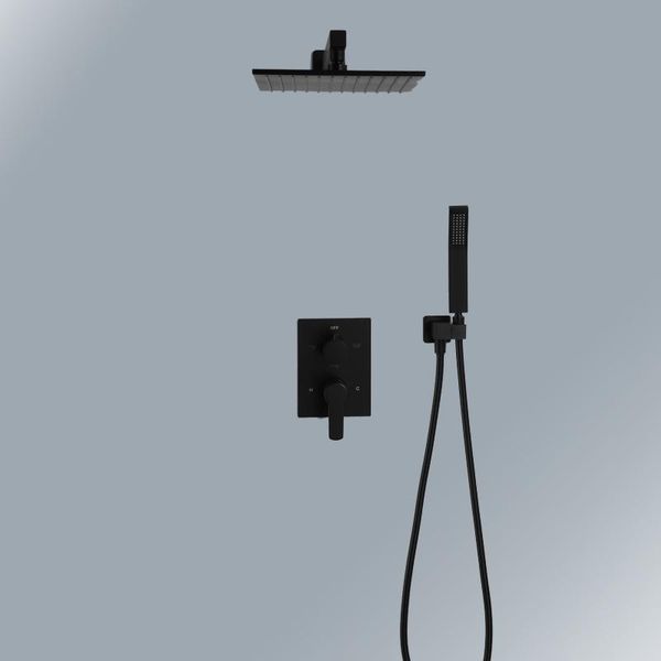 

bathroom shower sets modern black faucet cold water in wall mounted rainfall concealed mixer set with 10-inch showerhead