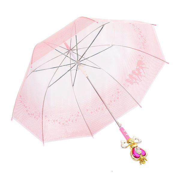 

beautiful beautiful girl warrior magic wand handle automatic clear umbrella