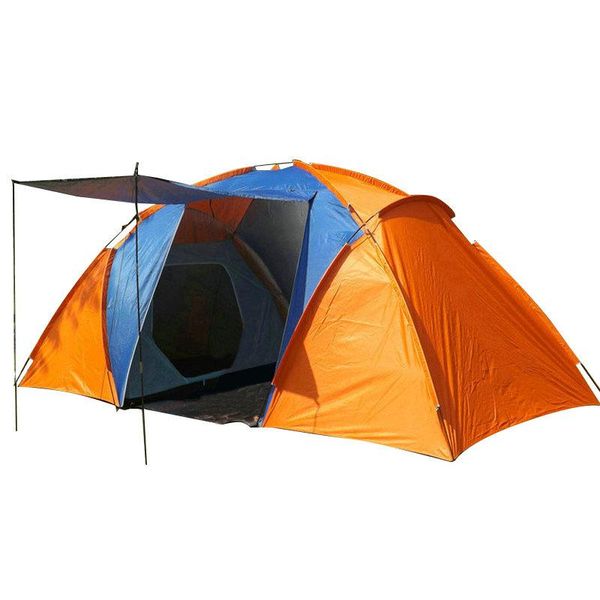 

double layer 5-8 person tents for outdoor camping hiking fishing hunting tent waterproof summer anti-uv large family party and shelters