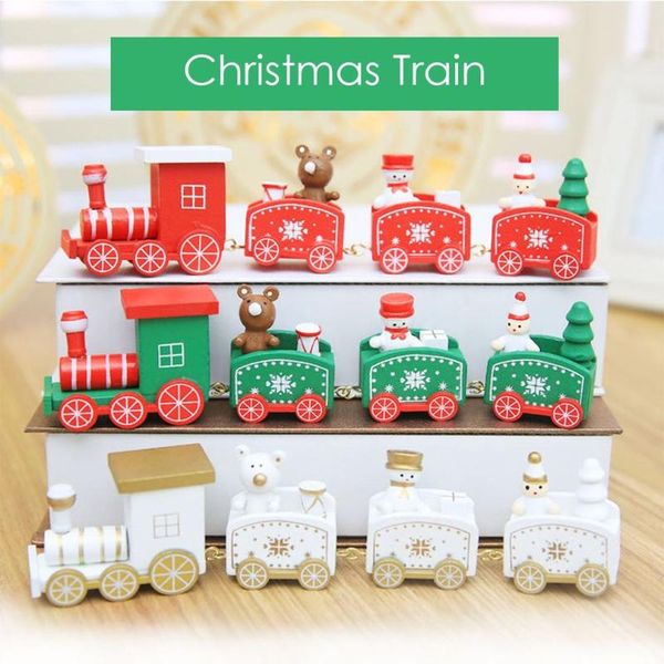 

party decoration charming children kids christmas essential gifts small size wooden train diy home decorations gift ornament