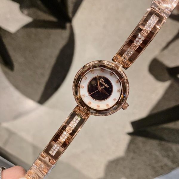 

brand classic thin bangle watches for women summer fashion dress wrist watch quartz faceted crystals bracelet waterproof wristwatches, Slivery;brown