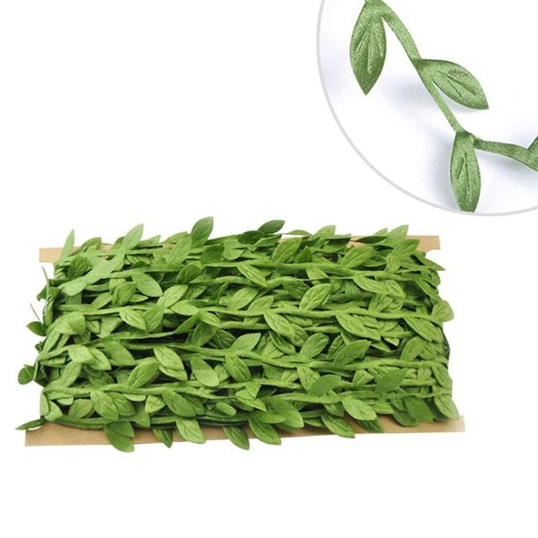 

artificial green leaves fabric willow fake rattan wicker twig garland decorative accessories (green) flowers & wreaths