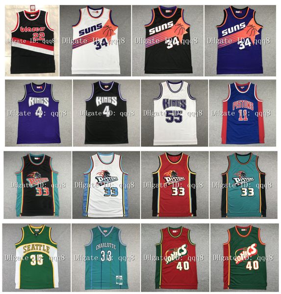 

custom retro king basketball sonic sun piston throwback jerseys personalized name number embroidered logo size s-xxxl, Black