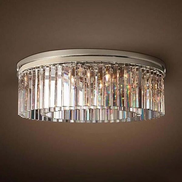 

ceiling lights modern vintage crystal prism chrome/black body light recessed mount lamp for home el restaurant decoration