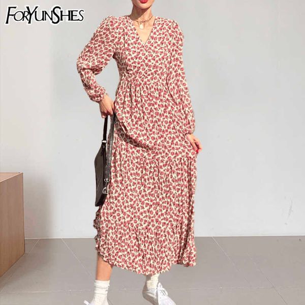 

summer women vintage elegant v-neck puff sleeve flowers print dress female clothes chic pleats vestidos casual midi dresses 210709, Black;gray