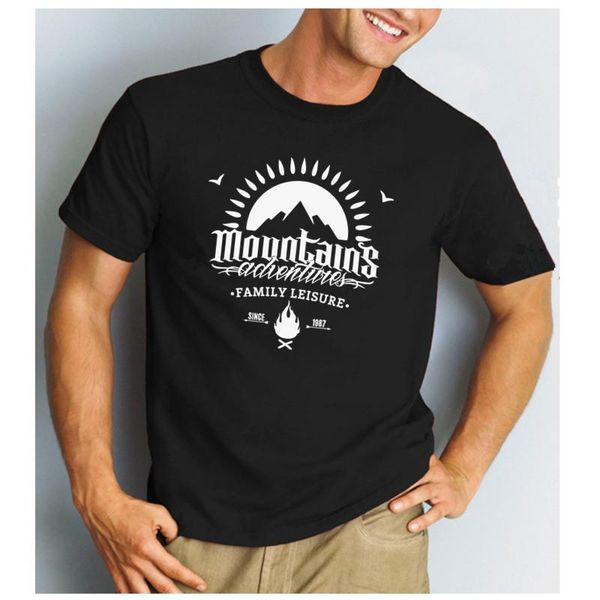

100% cotton men t shirts love camping funny hiking retro shirt mountain print comfortable crew neck short sleeve tees men's t-shirts, White;black