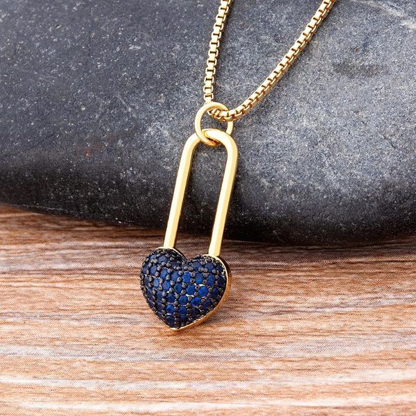 

pendant necklaces classic love heart necklace 5 colors choice for women copper zircon gold polished fashion chain jewelry fine wedding gifts, Silver