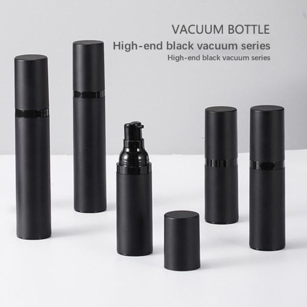 

storage bottles & jars 15ml/30ml/50ml cosmetic dispensing bottle, black airless press type lotion spray scrub bottle