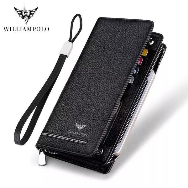 

wallets wallet male genuine leather men longzipper purse clutch busine, Red;black