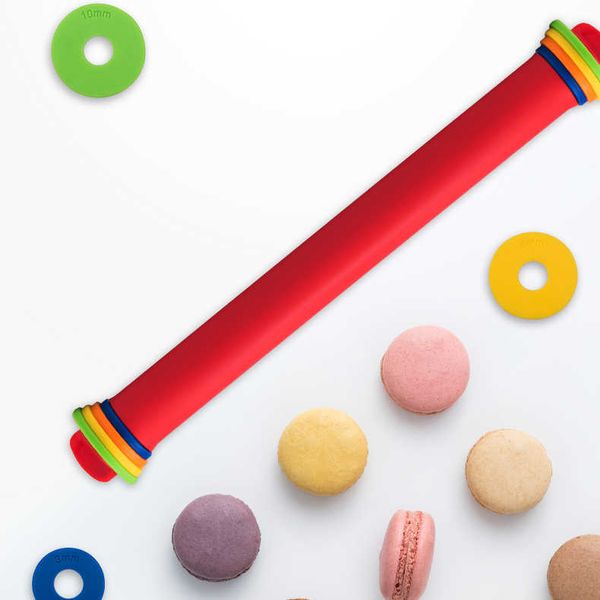 Cookie Cake Rolling Pin Pizza Pizza Silicone Практическая кухня Роллятор гладкий Пельмени Кожа Deegroller Главная Инструменты DG50RP 211008