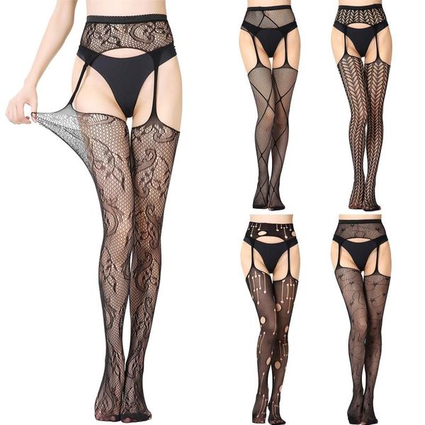 

socks & hosiery stocking lace soft thigh high stockings + suspender garter belt lingerie temptation women's tights pantyhose, Black;white
