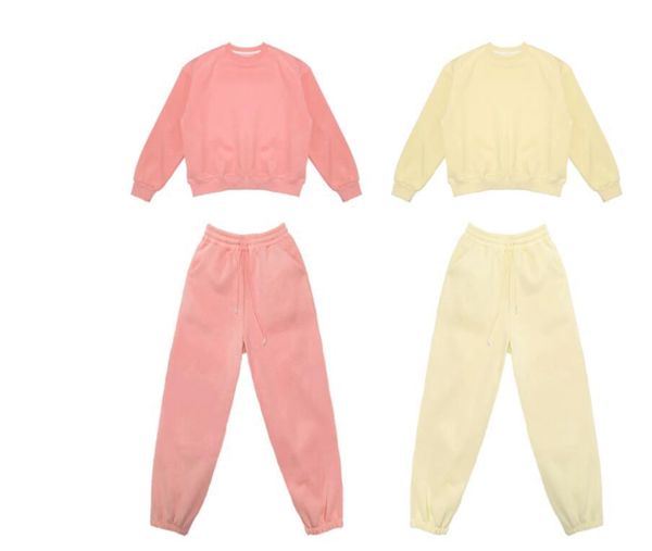 

women's two piece pants solid 2 set sport suit pink sweatshirt sweat tracksuits casual women matching sets outfit sportswear clothing, White