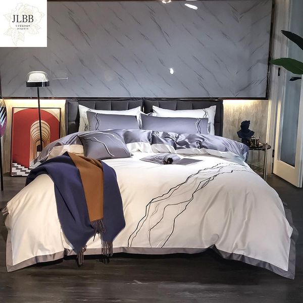 

bedding sets 100s egyptian cotton set embroidered vintage marbling duvet cover bed linen luxury el pillowcases fitted sheet flat