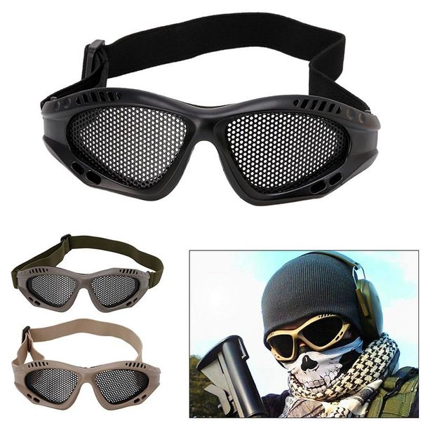 

outdoor eyewear eye protective comfortable safety tactical glasses goggles anti fog with metal mesh 3 colors
