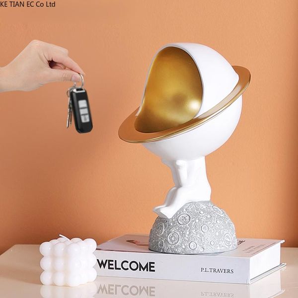 

european resin astronaut storage box cartoon character ornaments key snack jewelry small debris home decoration gift bottles & jars