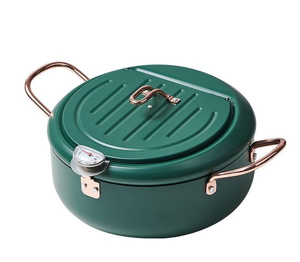 

fryer household temperature controllable stainless steel flat-bottomed suitable for induction cooker gas stove pans