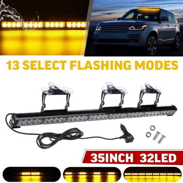 

emergency lights 12v car truck led traffic advisor strobe flashing light bar rainproof auto roof windshield hazard warning