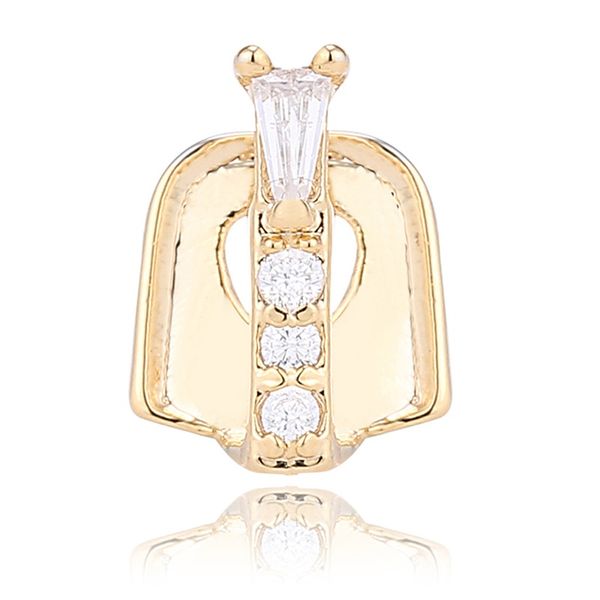 

new silver gold plated bling cz hip hop single teeth grillz cap bottom grill for halloween fashion party jewelry 531 q2, Black