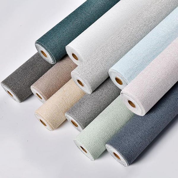

wallpapers linen background wall waterproof self adhesive bedroom decoration plain warm sticker wallpaper pvc modern living room dormitory