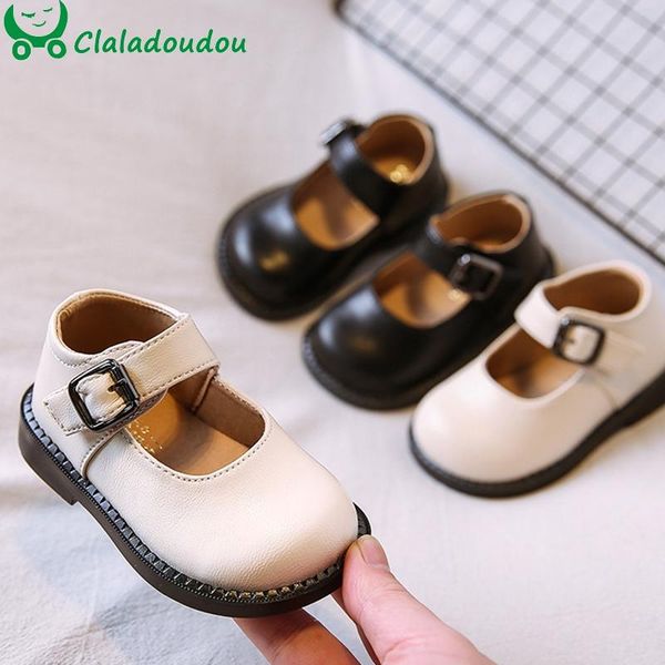 

11.5-13.5cm baby girls pure princess dress shoes for party wedding, black beige soft pu leather spring autumn flats 0-3y first walkers