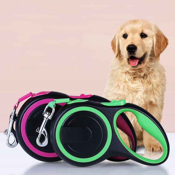 

dog collars & leashes retractable pet traction rope outdoor training walk the automatic extending durable nylon large dogs leash