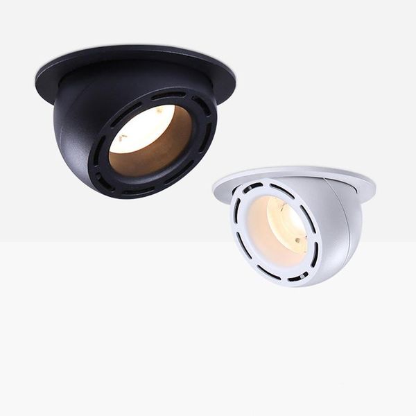

downlights dimmable embedded retractable led cob ceiling 7w 15w 20w 24w ac85-265v adjustable 360 degree trunk downlight home lighting
