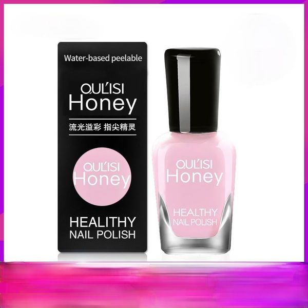 

quick-drying water-based healthy strippable shiny oil l nail polish nutrition care transparent gel, Red;pink