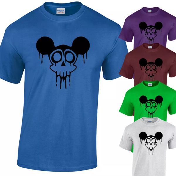 

Zombie mouse t-shirt grunge drip dance evening acid-men, White;black