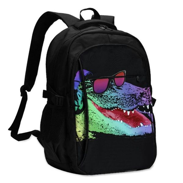 

backpack alligator backpacks soft unusual charger usb business girl bags