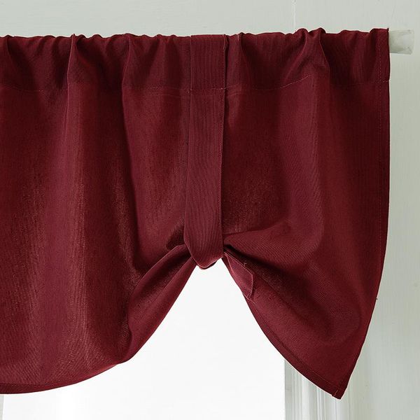 

curtain & drapes pastoral solid color polyester cotton small short kitchen tube