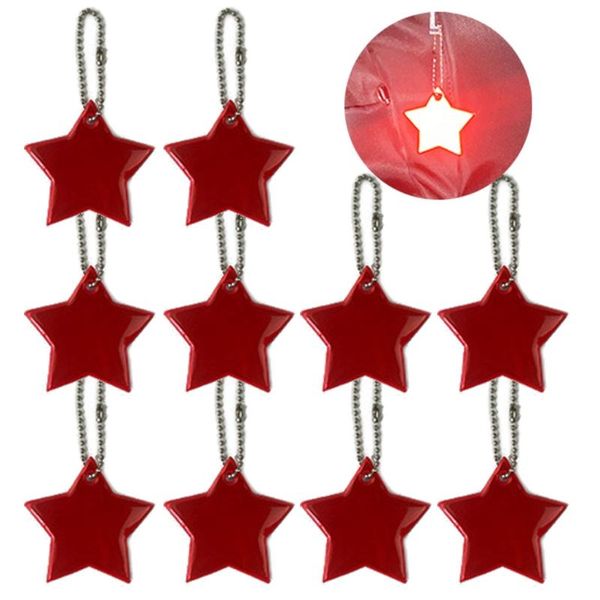 

keychains 10pcs child safety reflectors keyrings stylish reflective stars gear backpacks strollers jackets safe reflector keychain c7ae, Silver