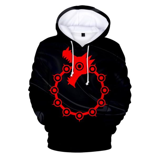 

men's hoodies & sweatshirts hoodie the seven deadly sins tv round neck fashion trend style 3d polyester material casual full, Black