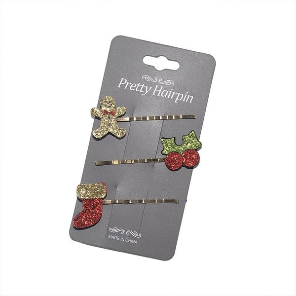 

christmas series hairpin bells tree stockings clip cartoon bangs hair accessories, Slivery;white