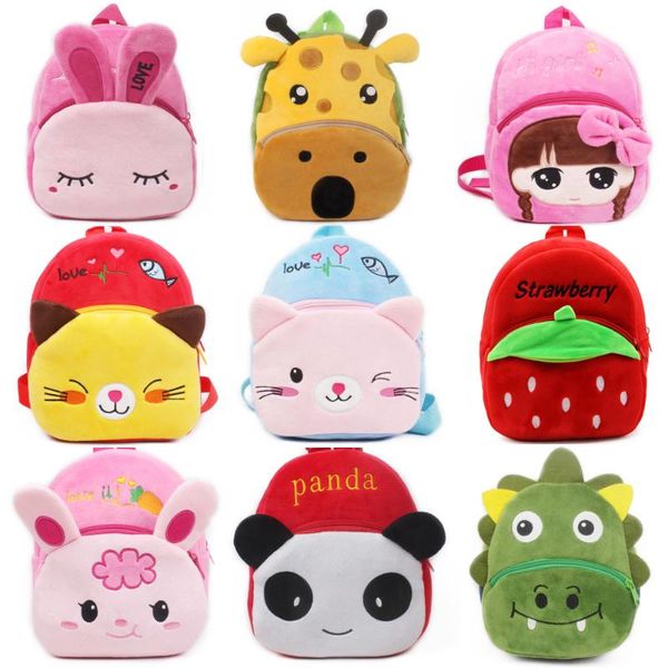 

school bags fashion children 3d cartoon print plush kids backpack kindergarten boys and girls mini book bag