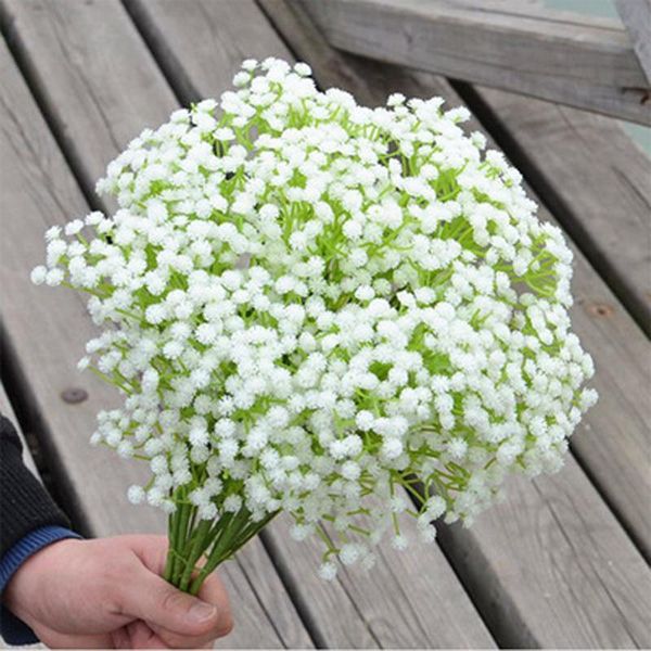 

1pc gypsophila spun silk artificial flower for wedding celebration decor table vase flowers bouquet party decoration decorative & wreaths