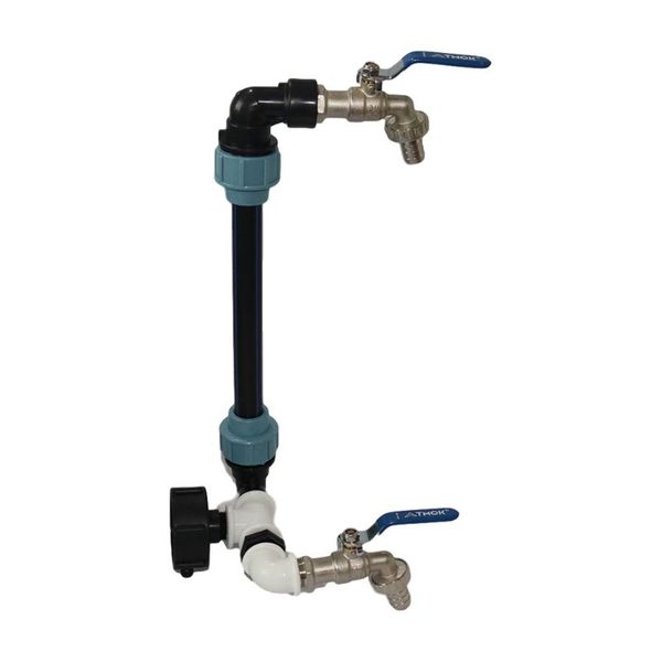 

watering equipments ibc 3/4 inch 1000l adaptor with outlet valve gooseneck 2 way brass tap tank fitting 60mm thick thread