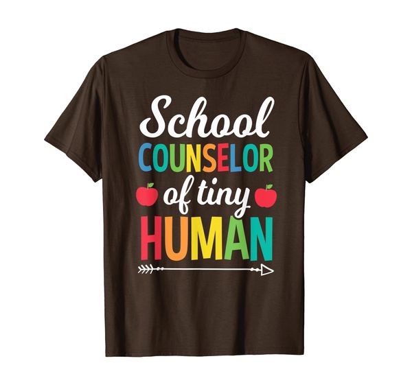 

school counselor teacher of tiny human back to school gift t-shirt, White;black