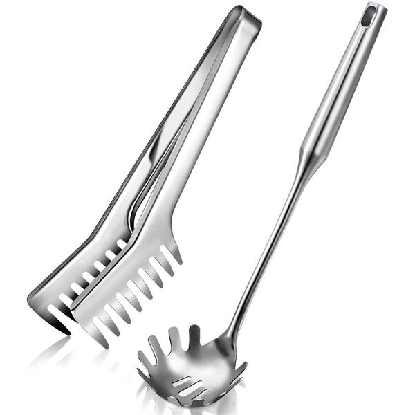 

pieces stainless steel spaghetti server set pasta tong spoon fork dinnerware sets