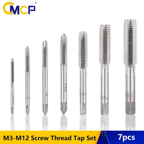 

hand tools cmcp 7pcs screw thread metric plug tap m3 m4 m5 m6 m8 m10 m12 drill set