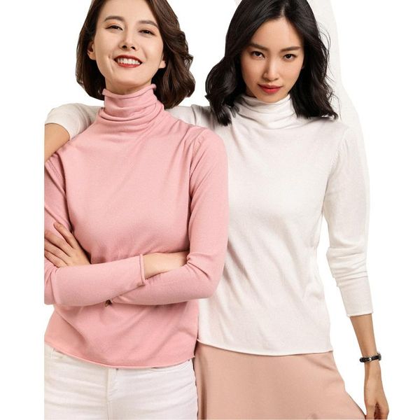 

women's sweaters 2021 winter turtleneck women warm jumpers ladies pullover long-sleeved solid color xz570, White;black