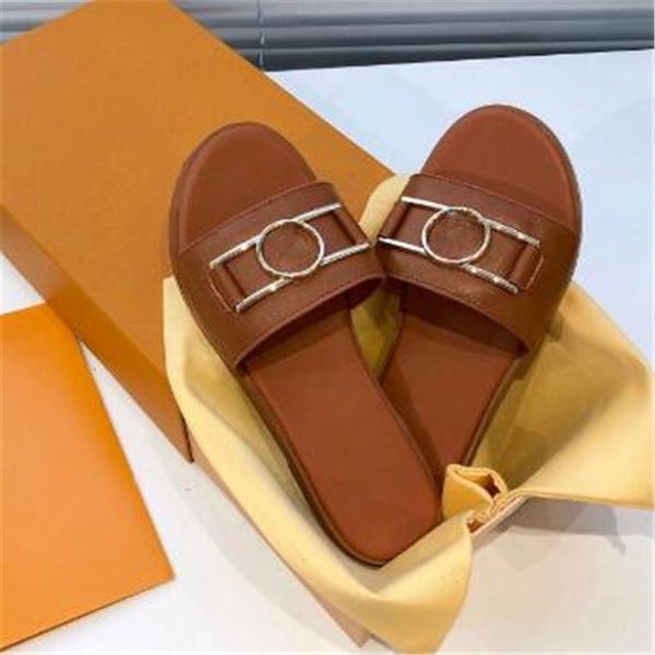 

metal roud toe elegant ladies new women slippers shoes mujer, Black