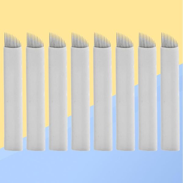 

tattoo needles 50pcs blades 12 needle permanente make-up microblading pen (blue)