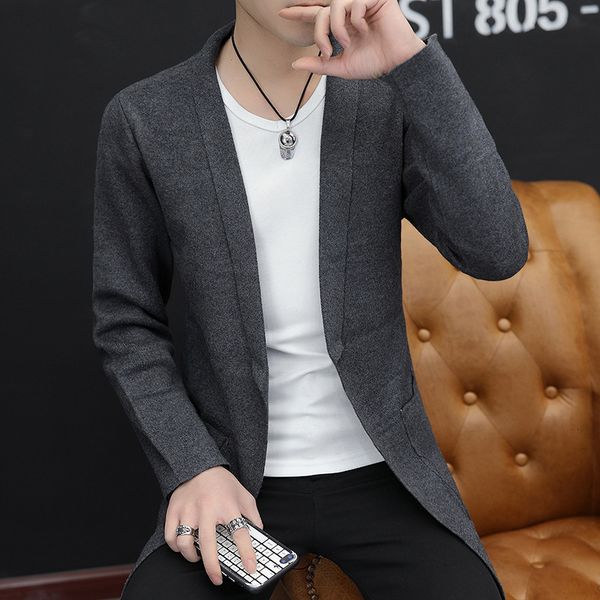 

men's jackets light gray male sweater, long dark sleeve, spring and fall, casual cardigan with a turtleneck turned down, solid sweater, Black;brown