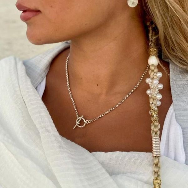 

chains 2021 classic box chain necklace women simple handmade ot clasp choker for jewelry gift, Silver