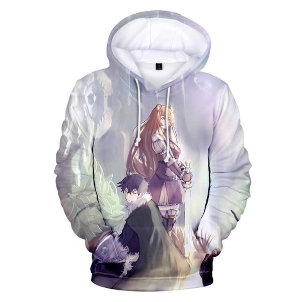 The Rising of The Shield Hero Felpe con cappuccio stampate 3D Anime Harajuku Felpa Uomo Donna Felpa con cappuccio oversize Moda Streetwear Abbigliamento Y0816