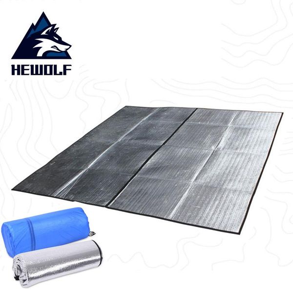 

hewolf 290x290cm portable aluminum film camping mat pe soft travel self-driving picnic barbecue outdoor hiking camp mattress pads
