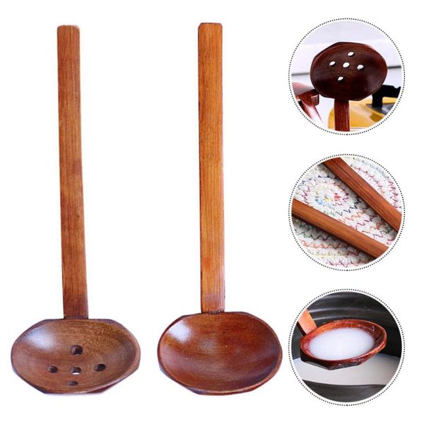 

spoons 2 pcs japanese style long handle spoon wooden for home dining room