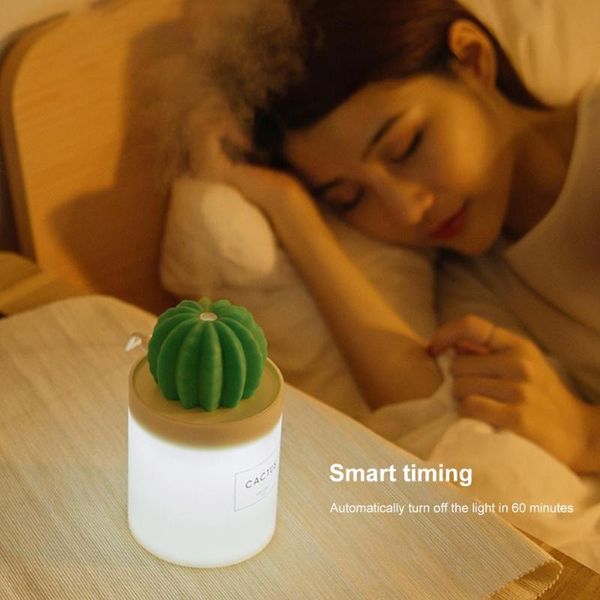 

fragrance lamps luminous cactus humidifier usb mini mist with night light for single room office car timed