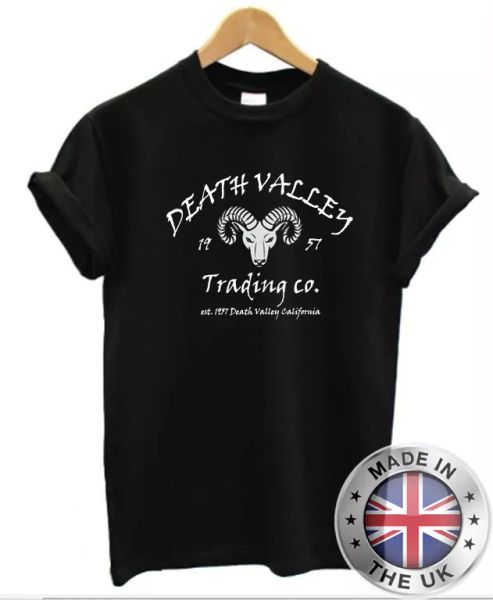 

death valley trading co camiseta hombre mujer s-xxl grunge eua california, White;black