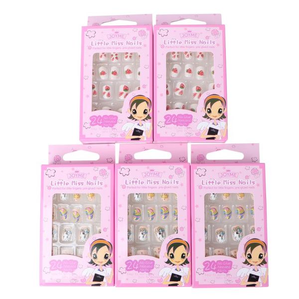 

false nails 120pcs child makeup nail fake tips manicure beauty tools, Red;gold